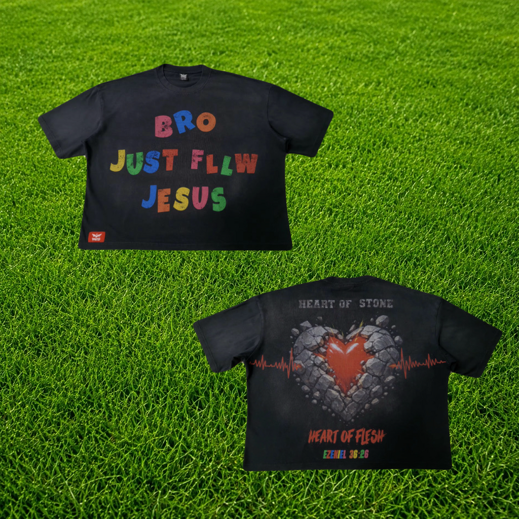 "BRO JUST FLLW JESUS" Oversized Tee
